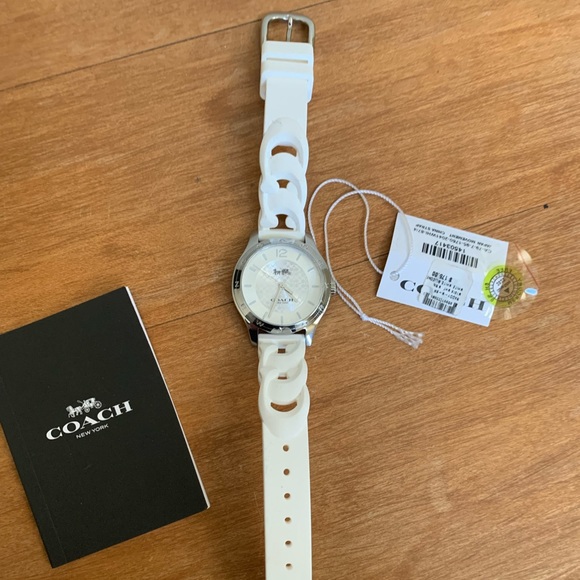 New in box coach white watch.